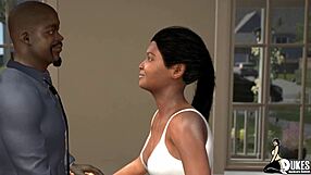 फ्रेकी बीबीसी सेक्सी मैच्योर कन्क्वेस्ट से मिलता है 3डी कार्टून में