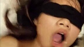 asian girl with big tits jumps on my cock in a homemade college scene