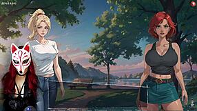 City of Dreams AI Art Game Ep 1 features a blonde teen in cosplay getting pounded doggystyle.
