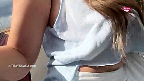 Street encounter of passing cars naughty wife POV