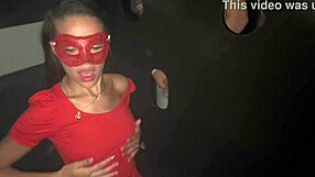 Young girl FUCKS and SUCKS at glory hole!