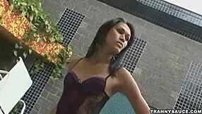 i'm a brazilian shemale babe tugging my hard cock solo