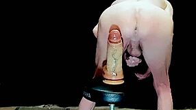 Gay sissy rides big dildo feeling submissive