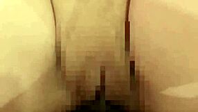 Asian blond horny teenager receives in mouthful of cum in this POV scene