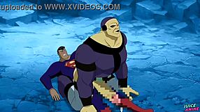 Muscular man rides cock of gay Asian guy in erotic cartoon