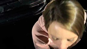 bar parking lot amateur wife blowjob and receives facial cumshot
