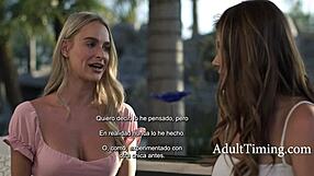 Lesbian friend convinces straight friend with a quick kiss