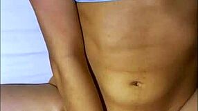 Shy friend shares bed after party.