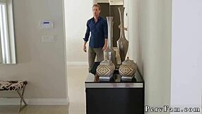 Watch the hot new stepsis get cum on her tight teen ass in this taboo scene