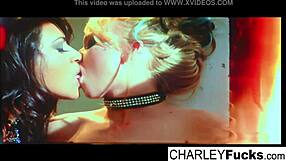 Madison Scott and Charley engage in passionate lesbian fucking with oral and big tits