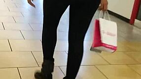 mondawmin ass in leggings at the shop with big curves