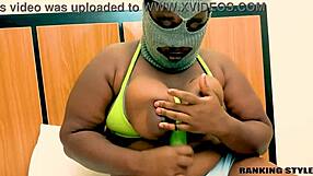 African BBW amateur masturbates in her new apartment, feeling so horny and craving sex with blowjob and ass play.