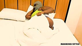 African BBW amateur masturbates in her new apartment, feeling so horny and craving sex with blowjob and ass play.