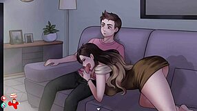 Milf brunette blowjob and cumshot in house chores