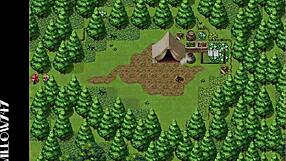 Tina, the swordswoman, battles in scarlet prison hentai game.