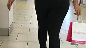 mondawmin ass in leggings at the shop with big curves