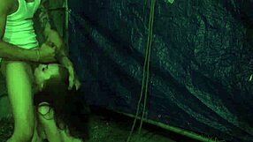 anya olsen enjoys a solo outdoor romp with toys in public