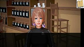 Teen bent over in doggystyle with small tits in hentai family series.