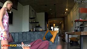 Tourist Stretches Cute Latina?