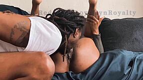 Ebony Babe Squirts Hard On Big Cock