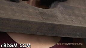 Ejaculation in the BDSM submissive male cock worship act