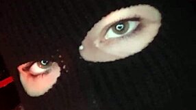 Anonymous blowjob from a faceless masked point of view smoker