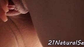 gorgeous european model rubs herself in close-up view