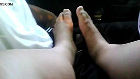 Sexy footjob with cum finish
