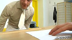 He dives into intense anal sex with his gay partner, exploring every thrust deeply.