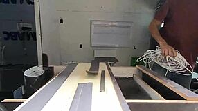 Monique Bertolini and JoJo Kleber girls run around in a motorhome workshop