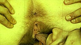 Vintage Cunnilingus Scene with Hairy Lesbian Muff Diving Action