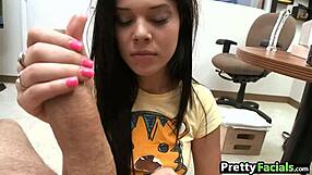 Cute teen babe Colby McAdams gets a messy facial surprise