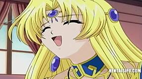 Princess gives both an elf and a perverted prince futanari hentai ass and vaginal sex