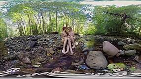 I watch Ana, Molly, and Belle in lesbian fun outdoors.