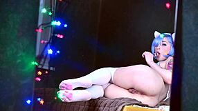 Cat Girl Rem Fucks Holes With Big Dildo Squirts In Orgasm Cosplay