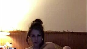 Sexy little teen performs strip dance tease leading to masturbation