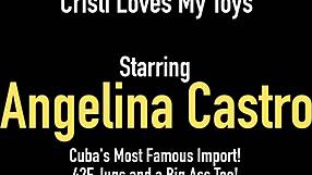 A sexy Caribbean girl, Angelina Castro, exposes her curvaceous bum