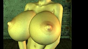 3d Cg Babe With Insanely Large Boobs In Heels And Jeans.