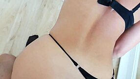 best puppy point of view with crazy girl in lingerie