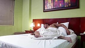 latina teen gives boyfriend blowjob to wake him up