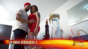 A stunning Venezuelan woman with large chest has sex in European style with her facial features similar to the Brazilian born brunette