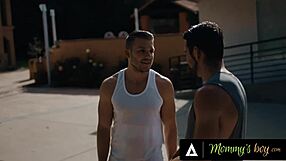 Double threesome girl with stepmom Sheena Ryder and her boyfriend