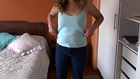58-year-old stunning stepmom's unexpected climax on her breasts