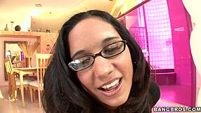 Lubed up feet getting a sensual footjob massage