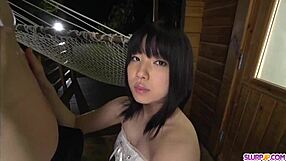 The lovely Airi Minami then rides her hard bonered partner and gives him a very energetic blowjob – More at SlurpJP.com
