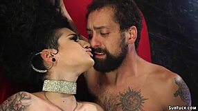 Sensual women, strap on, bisexual man sex, BDSM threesome