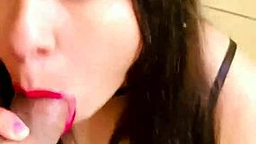 Mexican babe gives blowjob, orgasms, gets facial