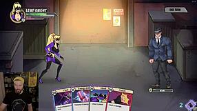 The lewd knight gets face fucked and cums in gloryhole