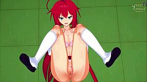 Rias Gremory Learns Pornstar Fucking in Doggy and Handjob POV