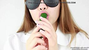 EATING FETISH WOMEN MAKE SOUNDS WHILE EATING CUCUMBER!